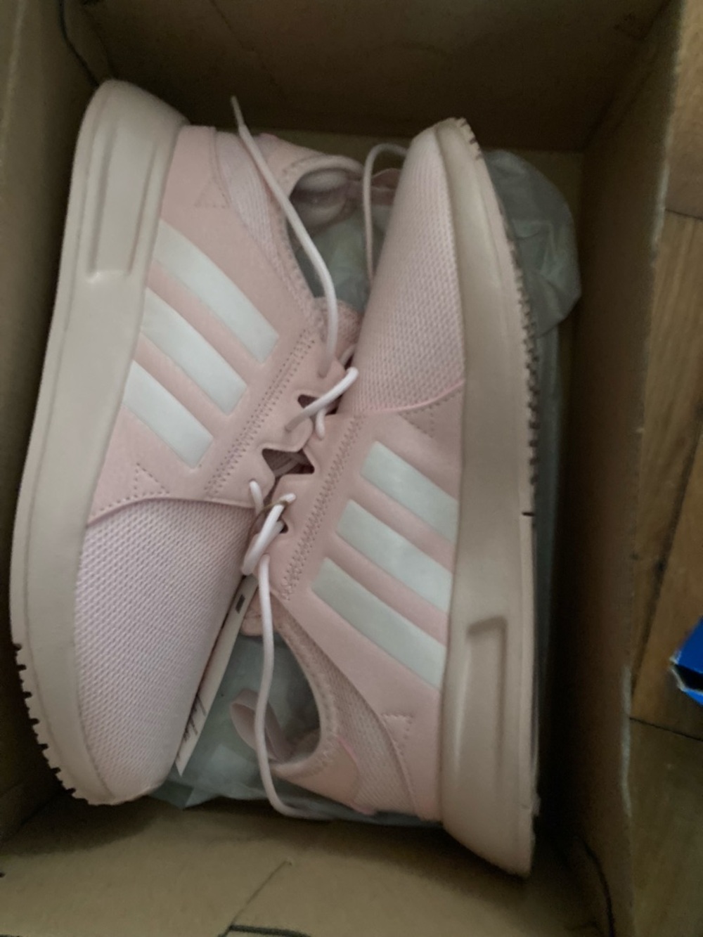 adidas Women's Light Pink Sneakers with White Stripes